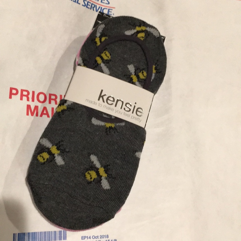KENSIE NO SHOW SOCK LINERS BEE 🐝 NWT